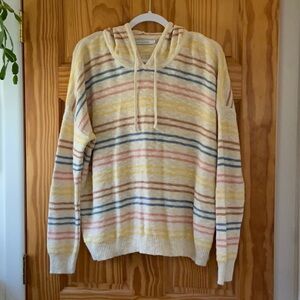 Striped Hoodie Sweater in Yellow and Blue